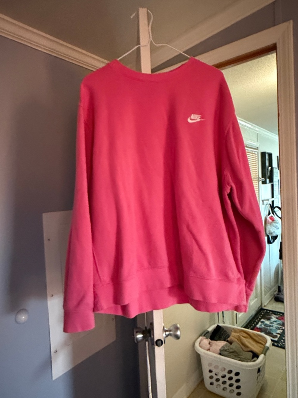 Nike Pink Crewneck Sweatshirt with White Swoosh